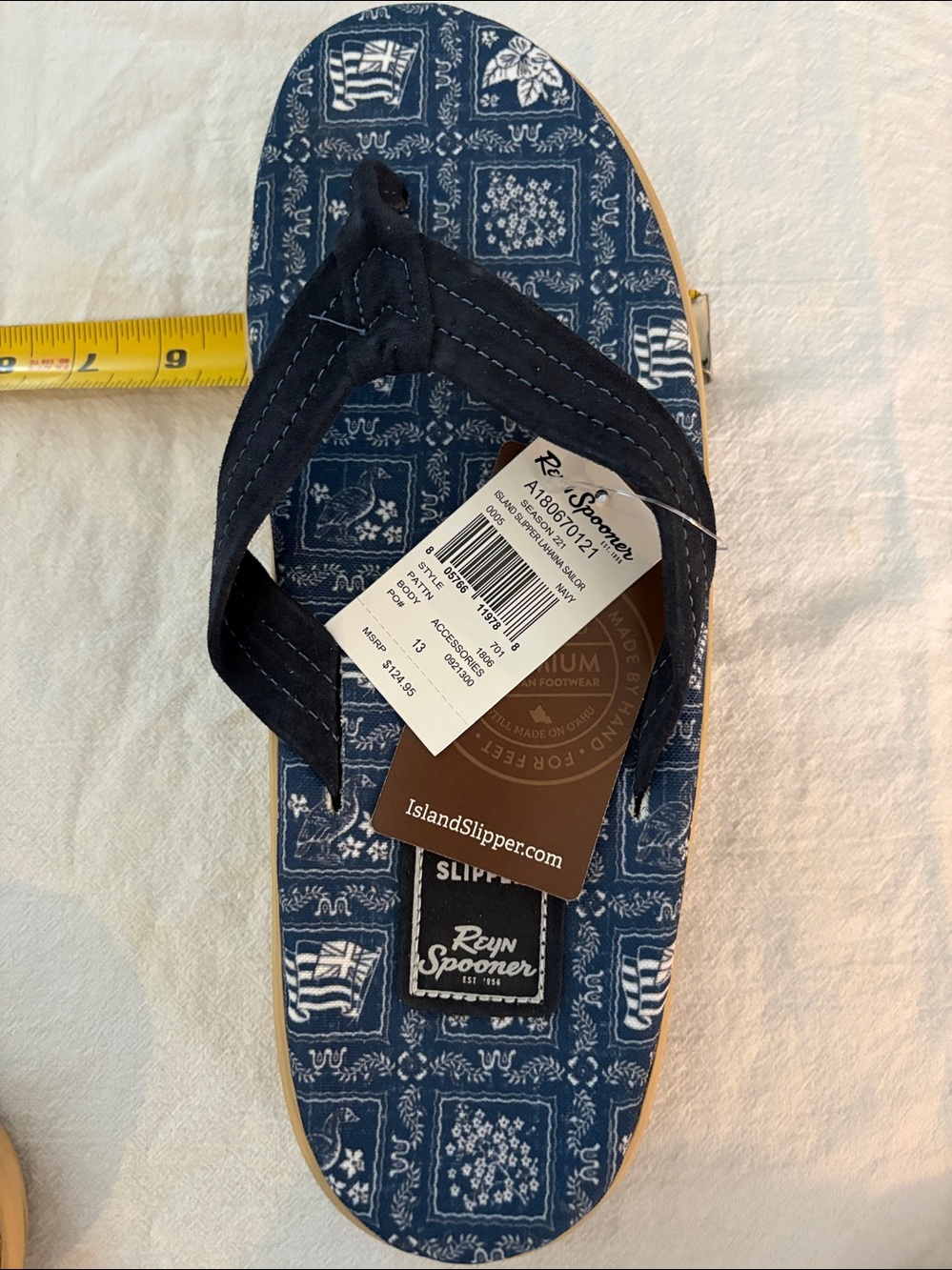 Reyn Spooner x Island Slipper Lahaina Sailor Flip-Flops Size 13 NWT - Picture 3 of 4